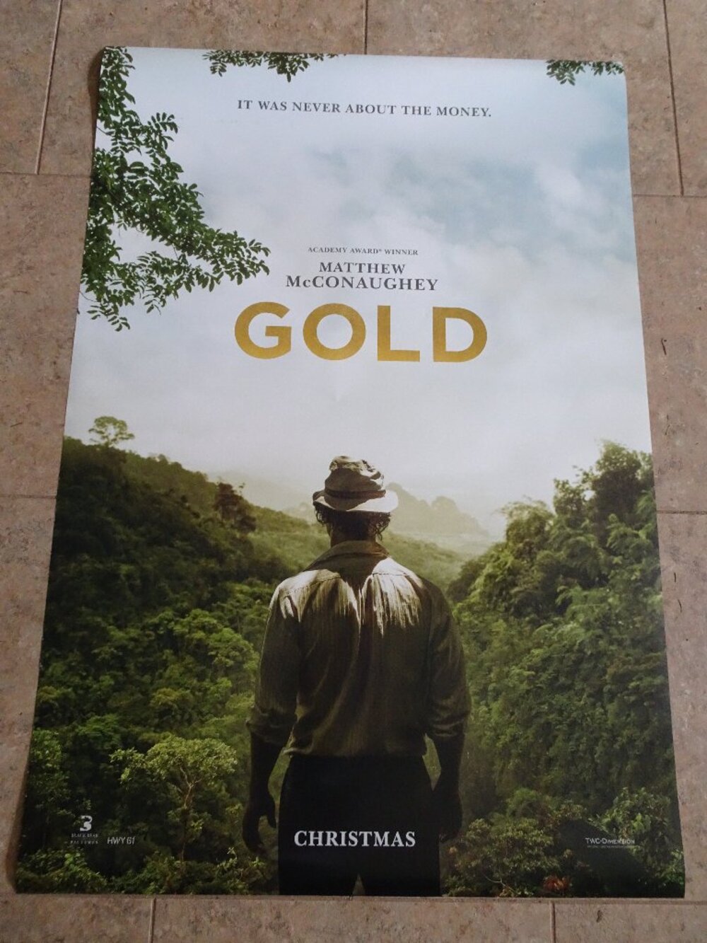Gold - Movie Poster with Mathew McConaughey as Kenny Wells - Advance